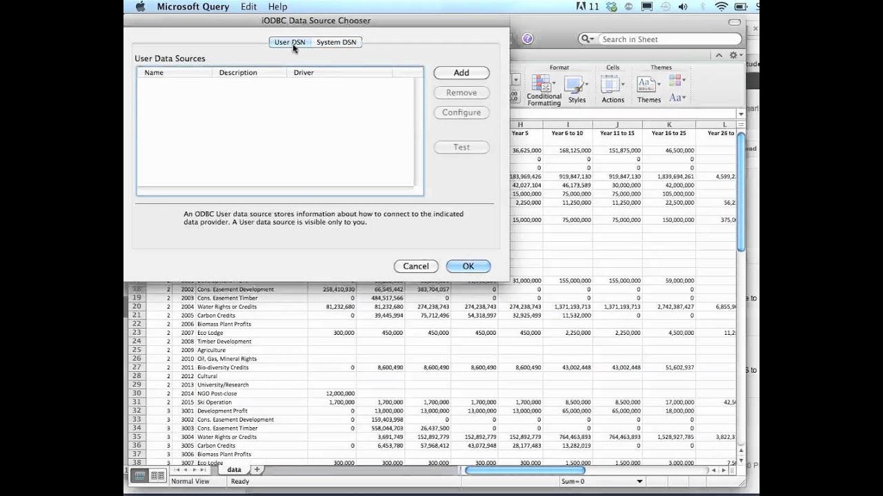 odbc driver for excel 2011 mac